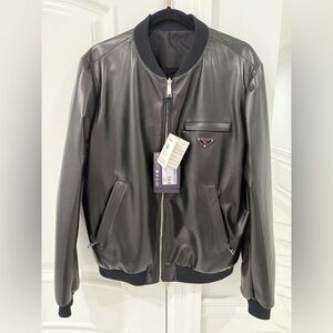 Men’s reversible Prada leather jacket